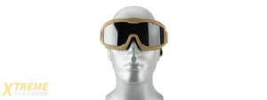 LANCER TACTICAL AERO PROTECTIVE TAN AIRSOFT GOGGLES (SMOKE LENS)