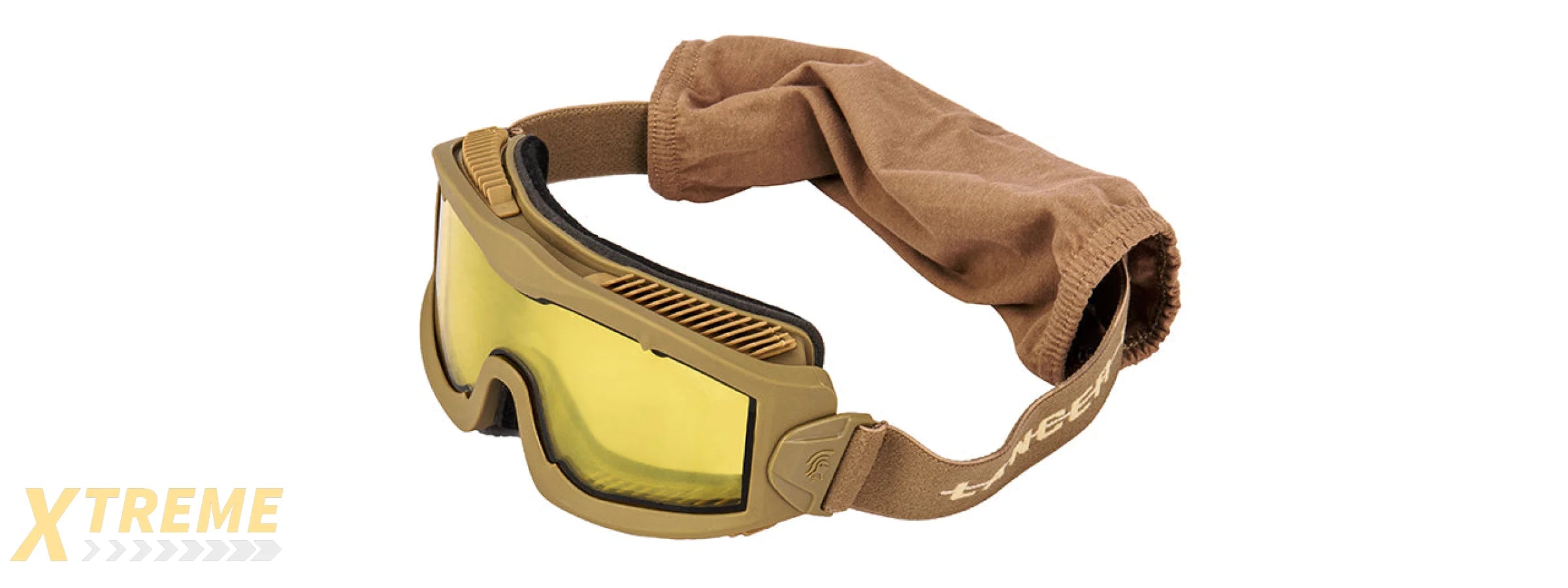 LANCER TACTICAL AERO PROTECTIVE TAN AIRSOFT GOGGLES (YELLOW LENS)