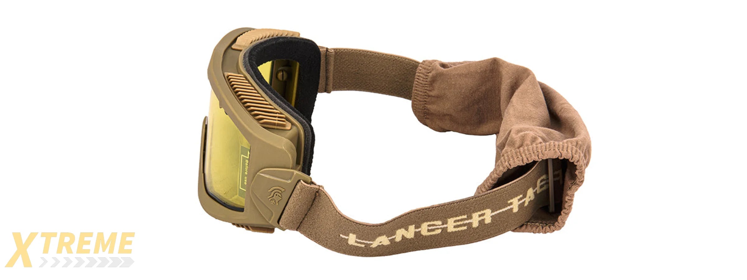 LANCER TACTICAL AERO PROTECTIVE TAN AIRSOFT GOGGLES (YELLOW LENS)