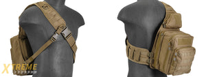 Lancer Tactical Airsoft Messenger Utility Shoulder Bag (Color: Tan)