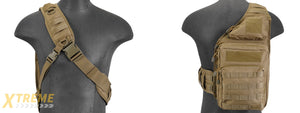 Lancer Tactical Airsoft Messenger Utility Shoulder Bag (Color: Tan)