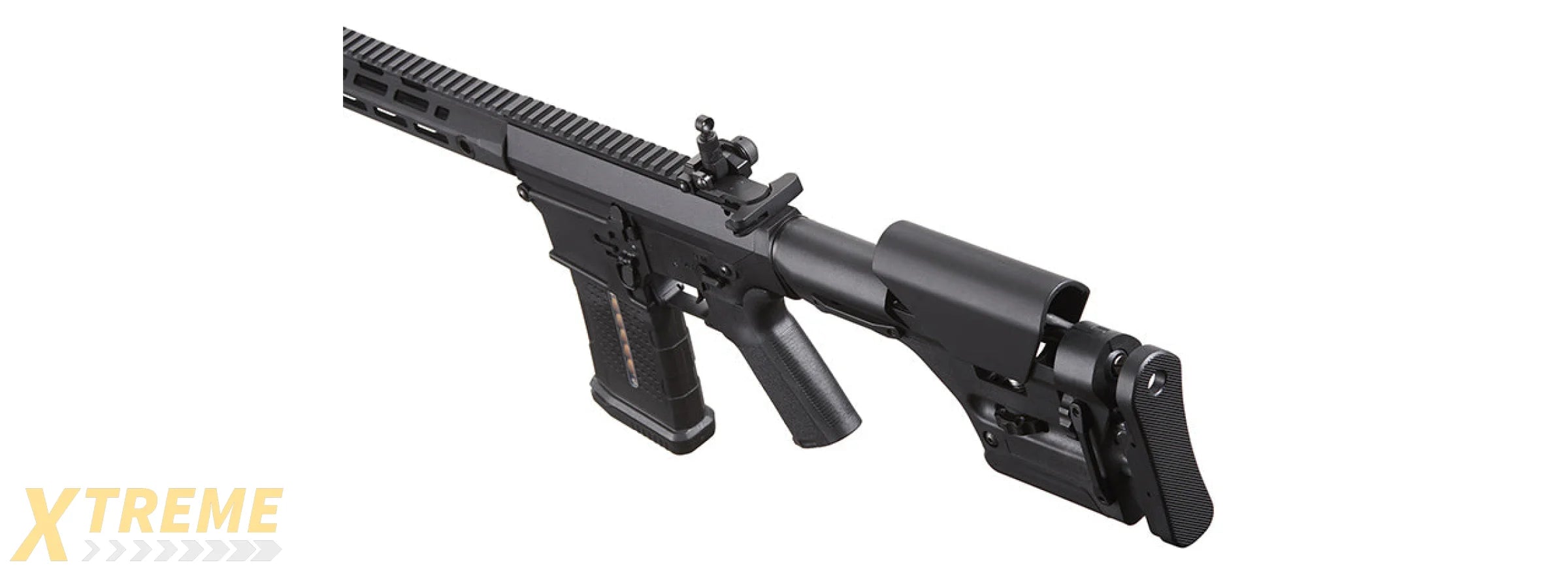 Lancer Tactical Battle X AEG Airsoft Rifle w/ PRS Precision Stock & MLOK Handguard - (Black)