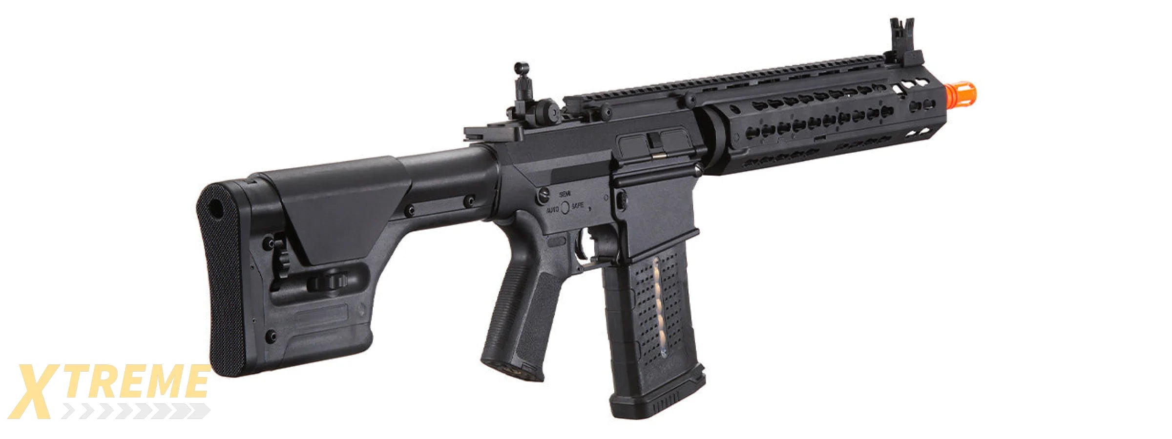 Lancer Tactical Battle X AEG Airsoft Rifle w/ PRS Precision Stock & Keymod Handguard - (Black)