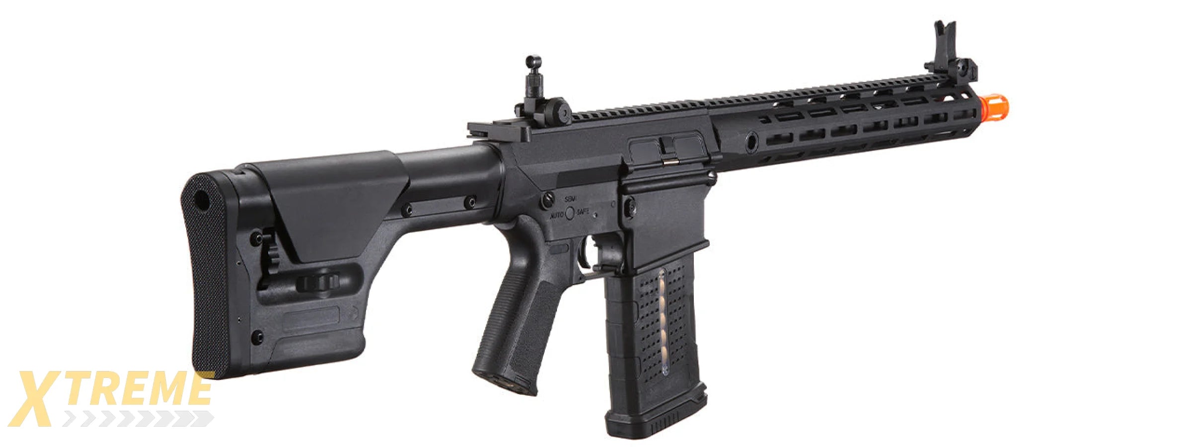 Lancer Tactical Battle X AEG Airsoft Rifle w/ PRS Precision Stock & MLOK Handguard - (Black)