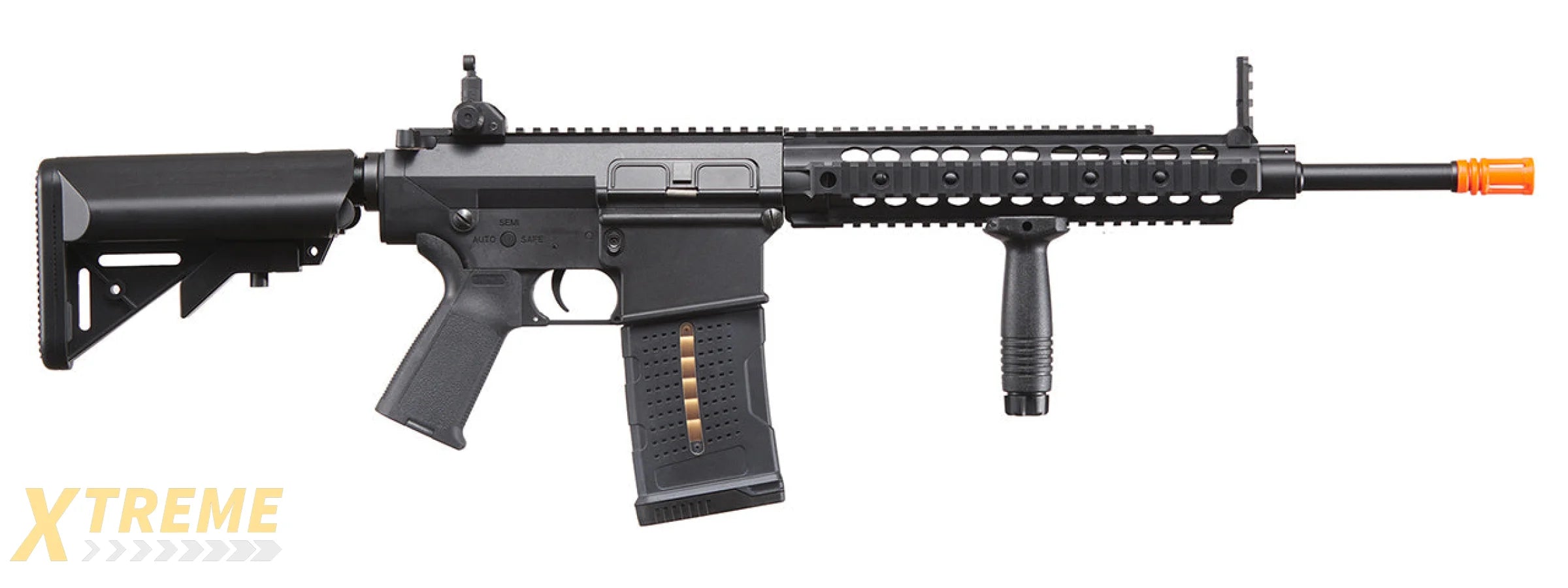Lancer Tactical Battle X AEG Airsoft Rifle w/ SOPMOD Stock & Quad Picatinny Handguard - (Black)