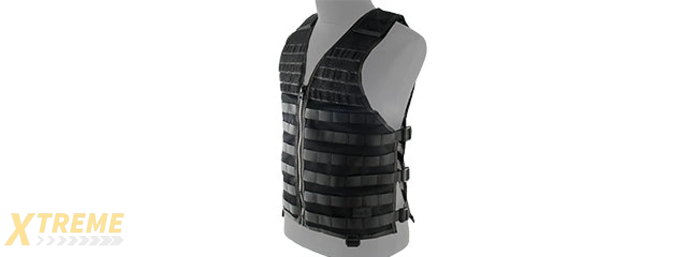 LANCER TACTICAL BREATHABLE MOLLE/PALS ADJUSTABLE MESH VEST (BLACK)