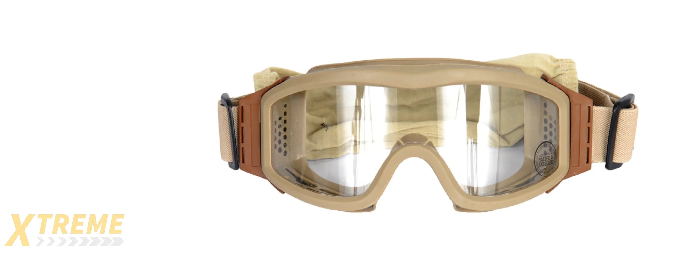 Lancer Tactical CA-201T Airsoft Safety Goggles Basic - Desert Tan Frame / Clear Lens