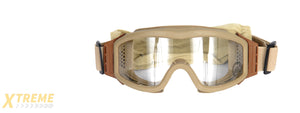 Lancer Tactical CA-201T Airsoft Safety Goggles Basic - Desert Tan Frame / Clear Lens