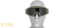Lancer Tactical CA-203G Airsoft Safety Goggles Basic with Multi Lens Kit - OD Green Frame / Smoke, Clear and Yellow Lens