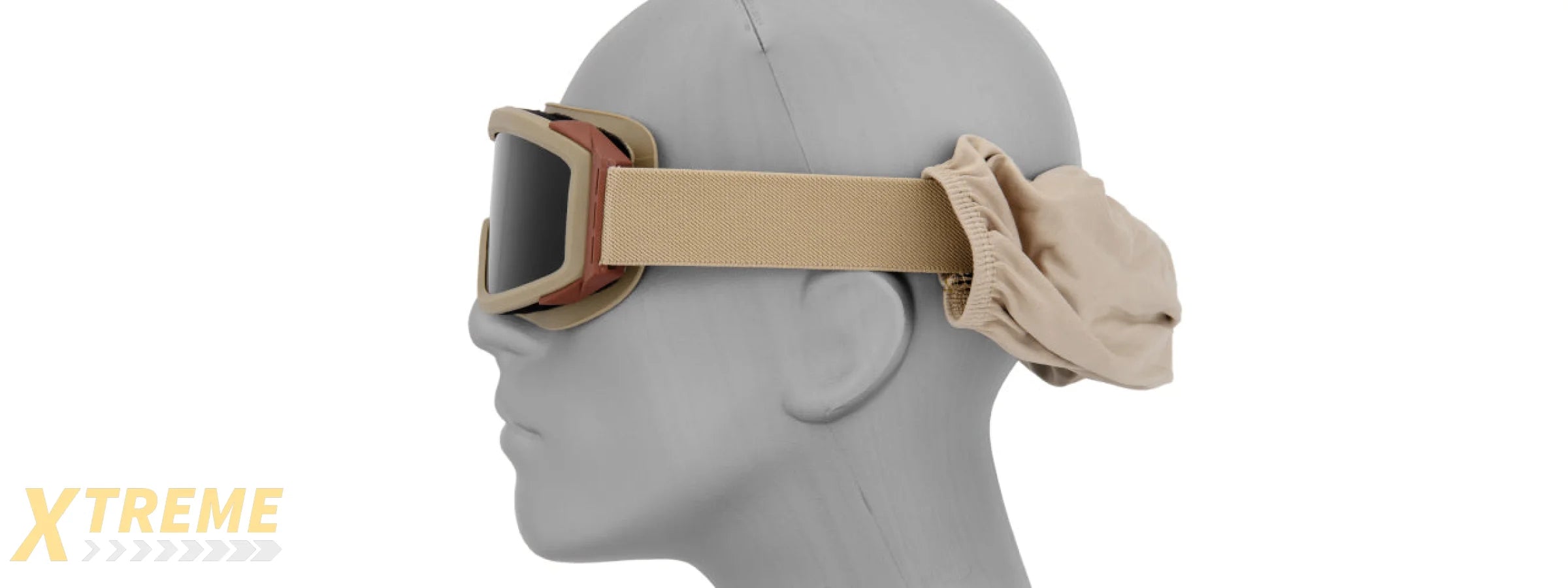 Lancer Tactical CA-203T Airsoft Safety Goggles Basic with Multi Lens Kit - Desert Tan Frame / Smoke, Clear and Yellow Lens