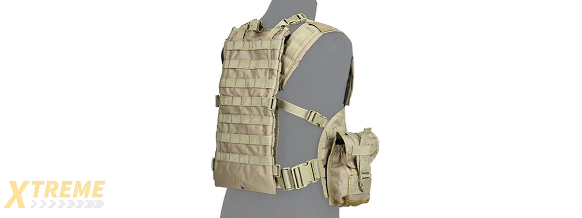 Pals Rig Lancer Tactical CA-307 Modular Chest Rig PALS MOLLE Vest w/ Hydration ...