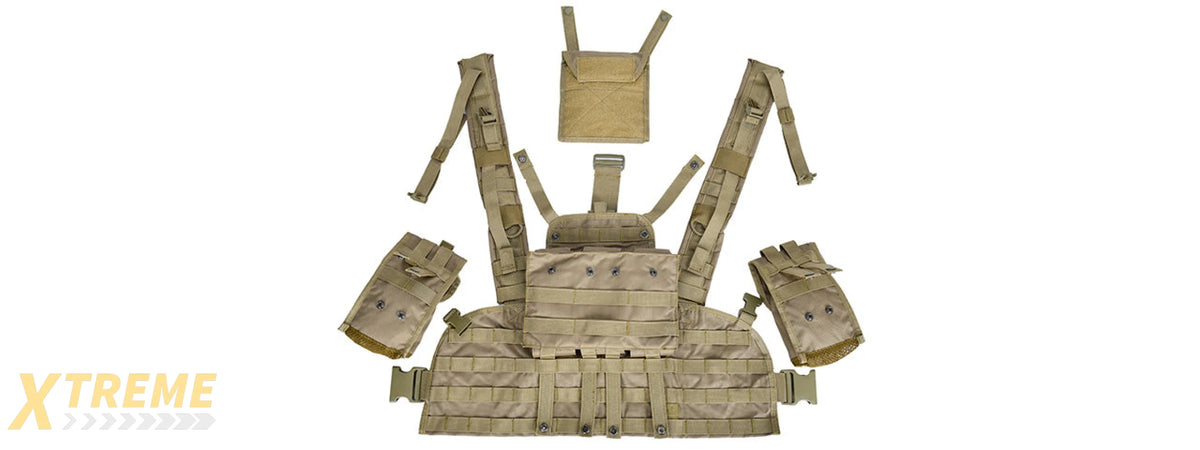 Pals Rig Lancer Tactical CA-307 Modular Chest Rig PALS MOLLE Vest w/ Hydration ...