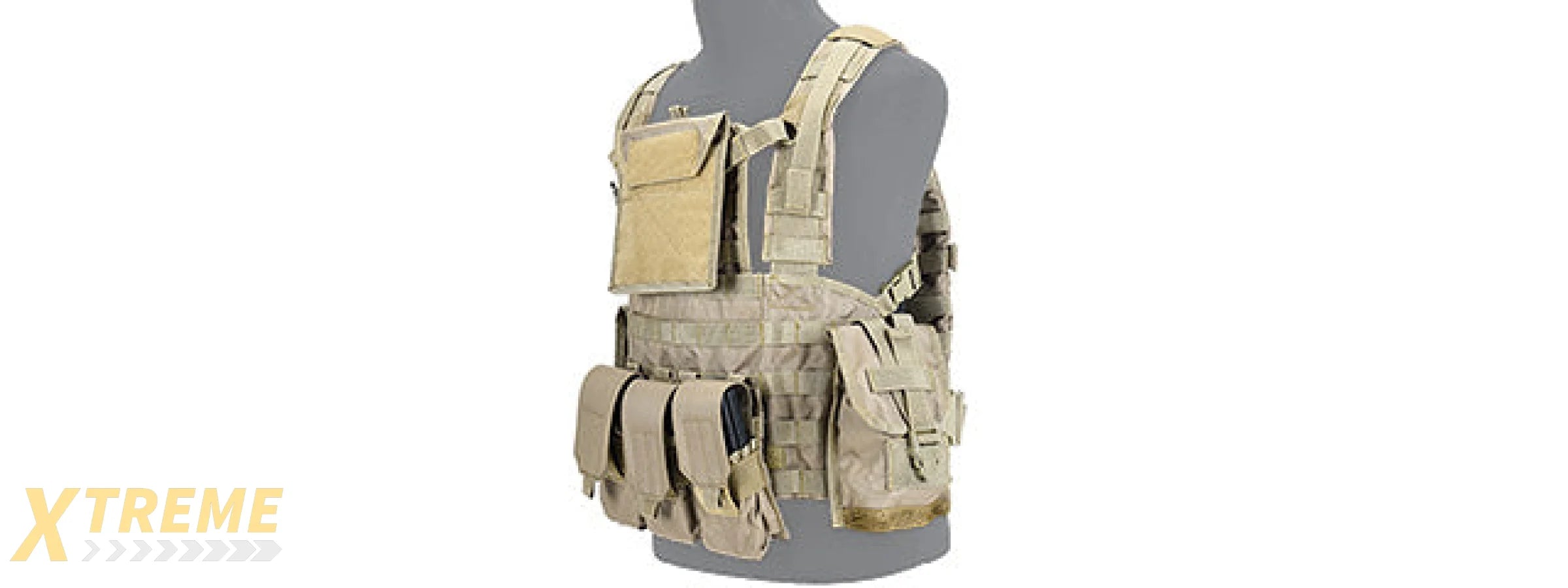 Lancer Tactical CA-307 Modular Chest Rig PALS MOLLE Vest w/ Hydration Pack Slot