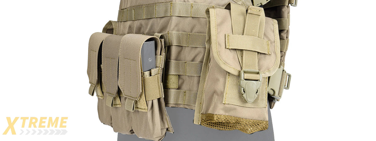 Pals Rig Lancer Tactical CA-307 Modular Chest Rig PALS MOLLE Vest w/ Hydration ...