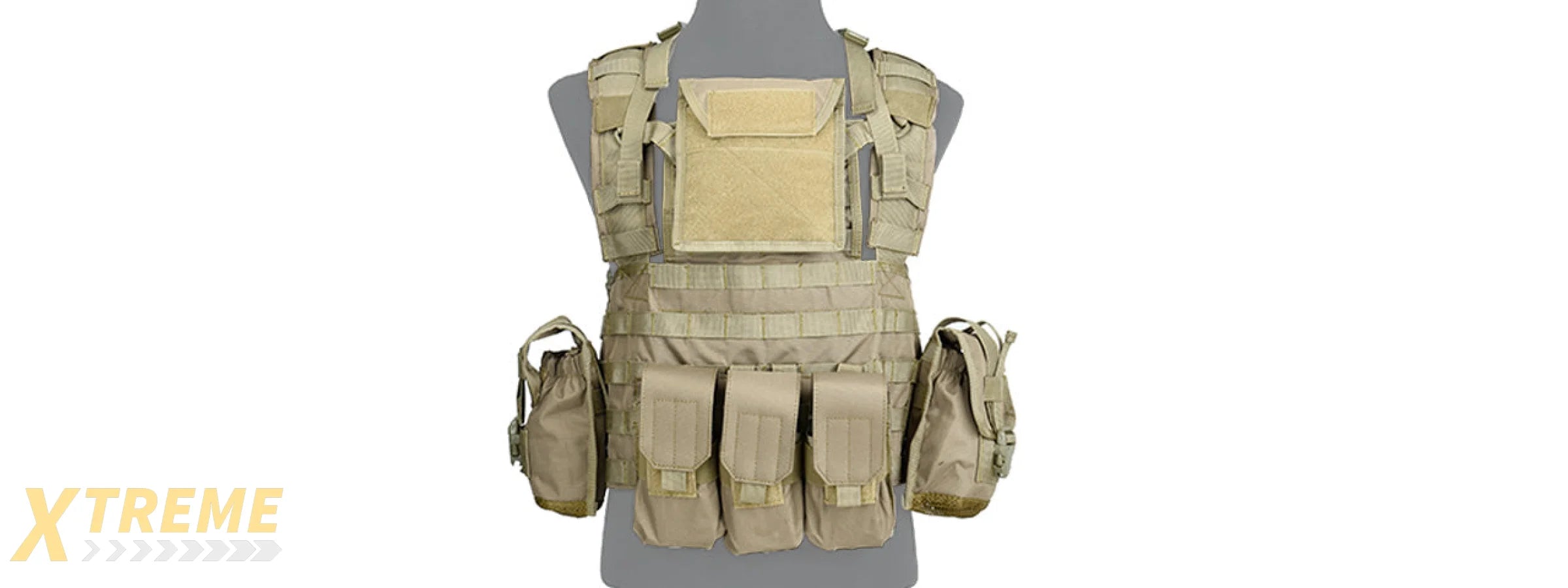 Lancer Tactical CA-307 Modular Chest Rig PALS MOLLE Vest w/ Hydration Pack Slot