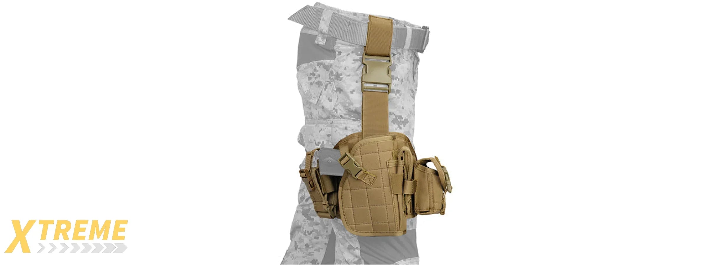 CA-324TN 1000D NYLON MOLLE PLATFORM DROP LEG HOLSTER (TAN)
