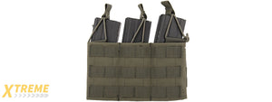Lancer Tactical Variable Depth Adjustment Molle Triple Magazine Pouch (Color: OD Green)