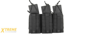 CA-379BN NYLON VARIABLE DEPTH ADJUSTMENT MOLLE TRIPLE MAG POUCH (BK)