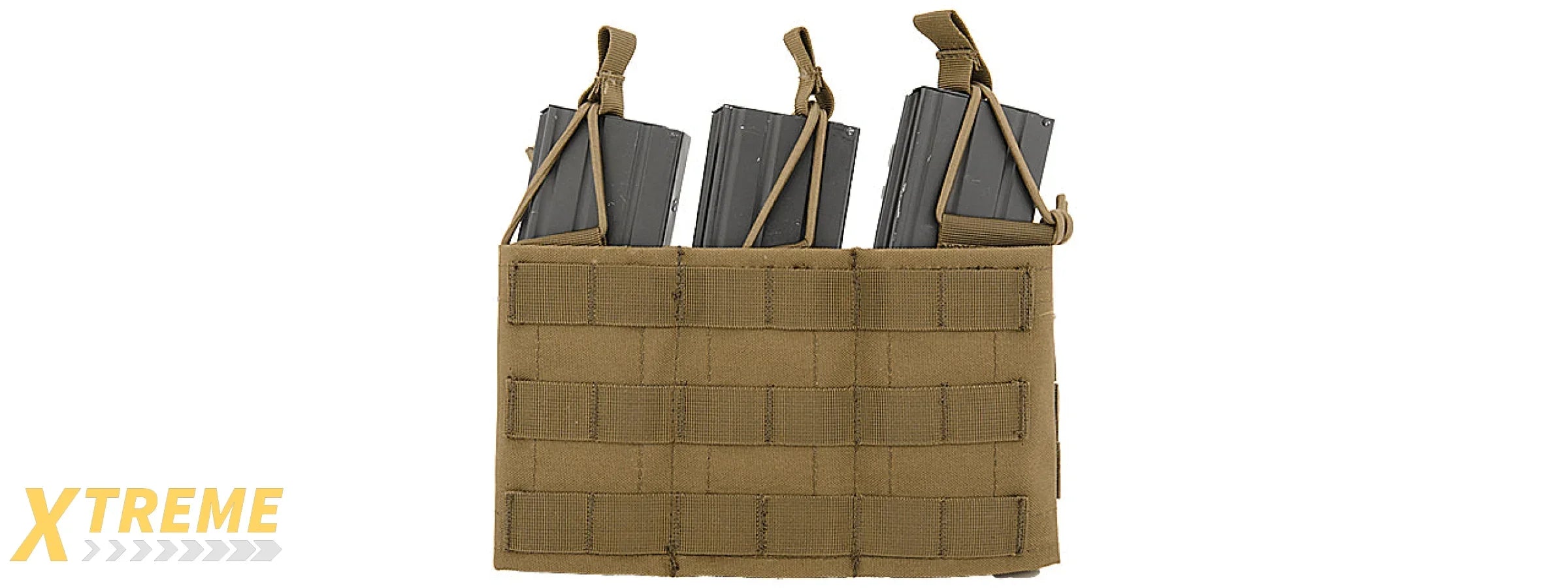 CA-379TN NYLON VARIABLE DEPTH ADJUSTMENT MOLLE TRIPLE MAG POUCH (TAN)