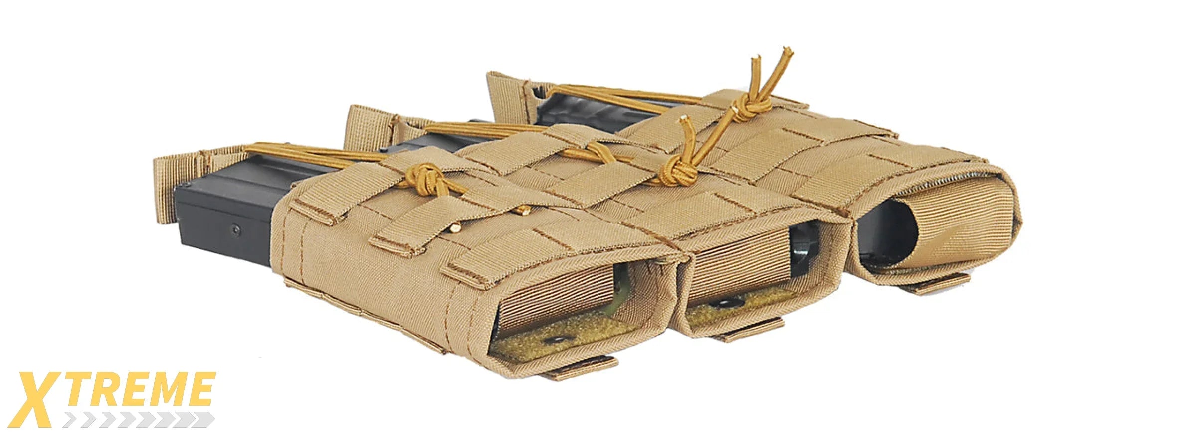 CA-379TN NYLON VARIABLE DEPTH ADJUSTMENT MOLLE TRIPLE MAG POUCH (TAN)