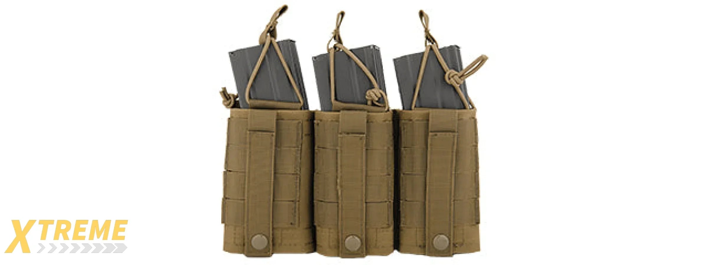 CA-379TN NYLON VARIABLE DEPTH ADJUSTMENT MOLLE TRIPLE MAG POUCH (TAN)