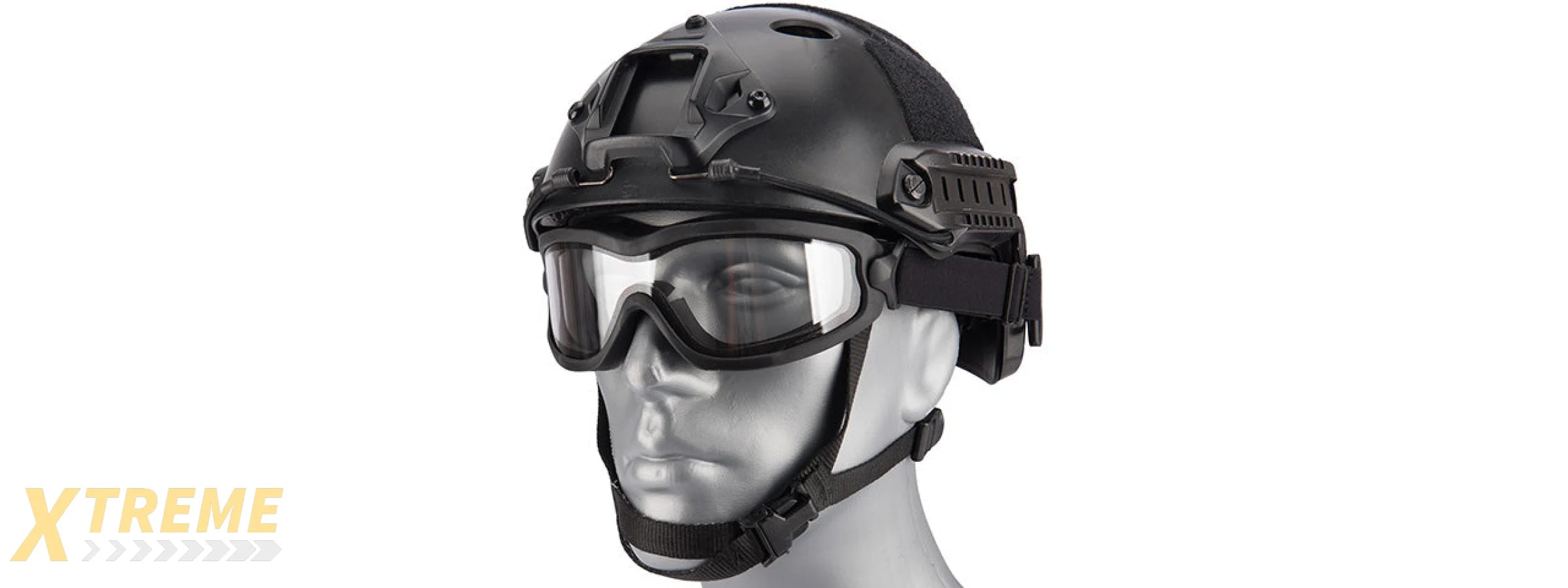 Lancer Tactical Double Layer Airsoft Goggles [Clear Lens] (BLACK)
