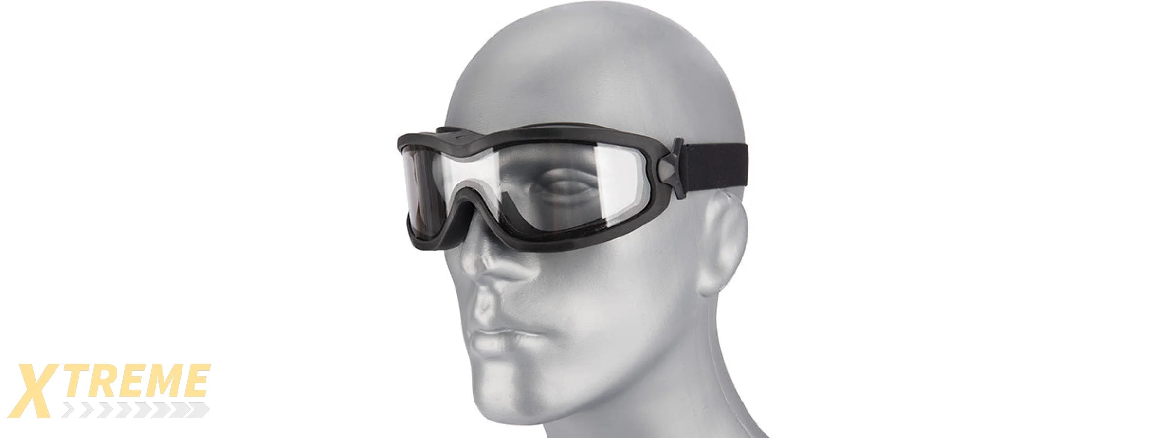 Lancer Tactical Double Layer Airsoft Goggles [Clear Lens] (BLACK)