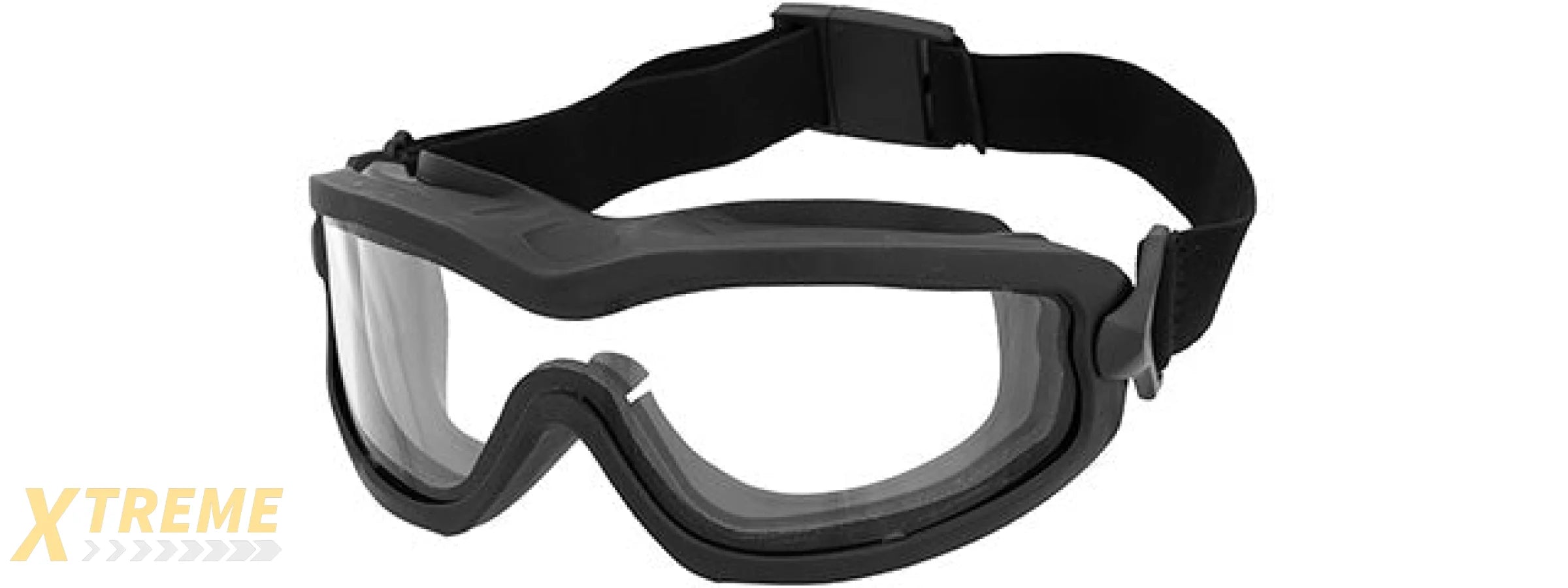 Lancer Tactical Double Layer Airsoft Goggles [Clear Lens] (BLACK)