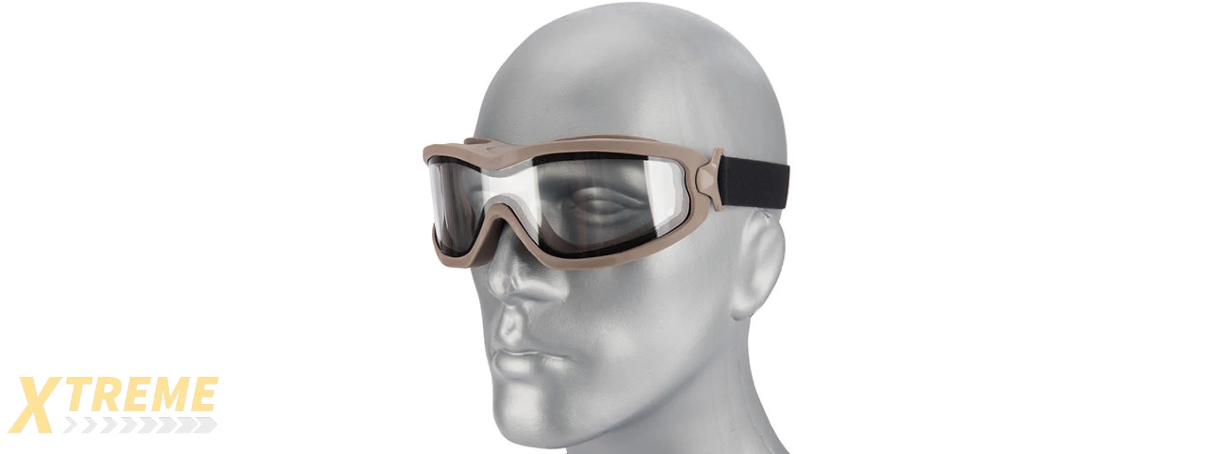 Lancer Tactical Double Layer Airsoft Goggles [Clear Lens] (TAN)
