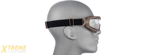 Lancer Tactical Double Layer Airsoft Goggles [Clear Lens] (TAN)