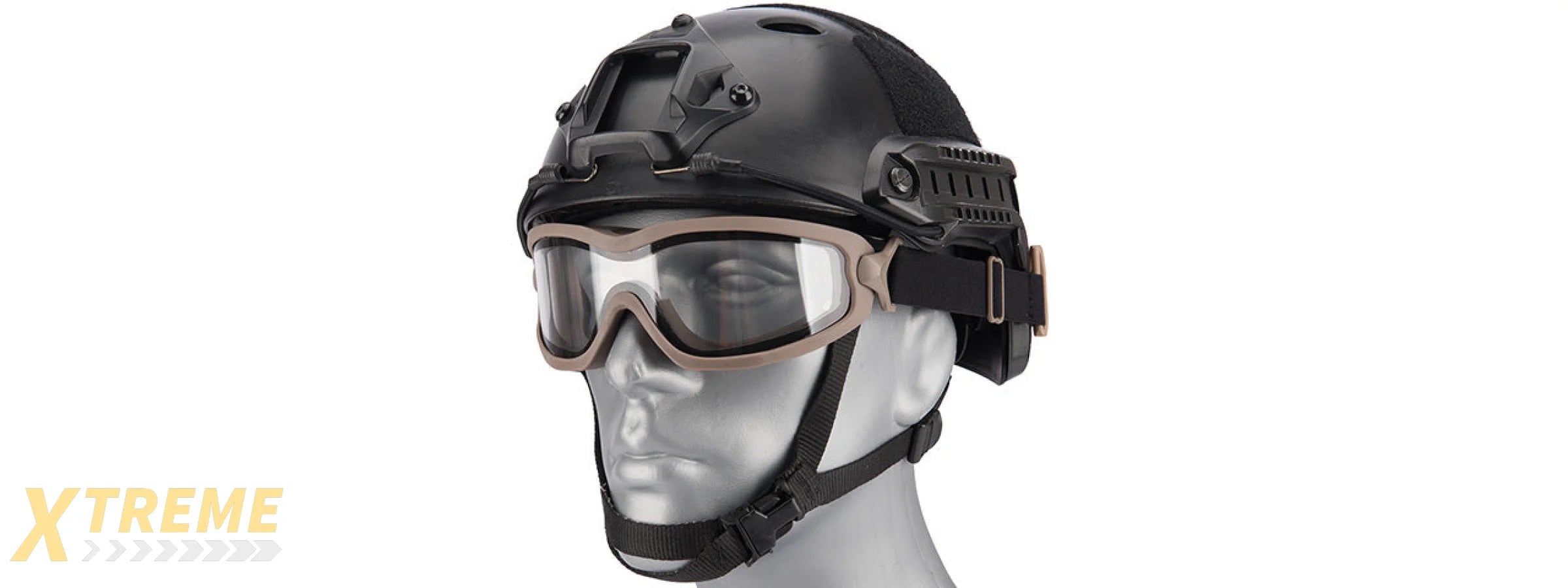 Lancer Tactical Double Layer Airsoft Goggles [Clear Lens] (TAN)