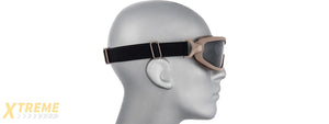 Lancer Tactical Double Layer Airsoft Goggles [Smoke Lens] (TAN)