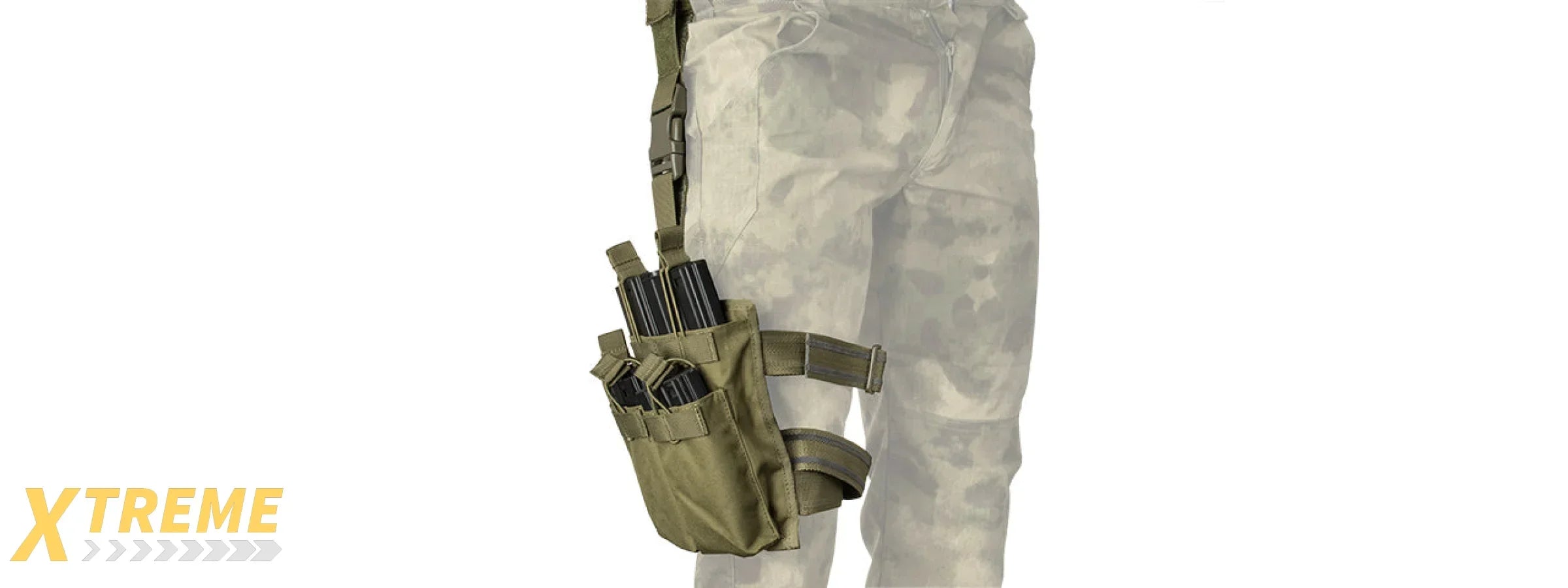 LANCER TACTICAL DROP LEG SIX M4/M16 MAGAZINE PANEL (OD GREEN)