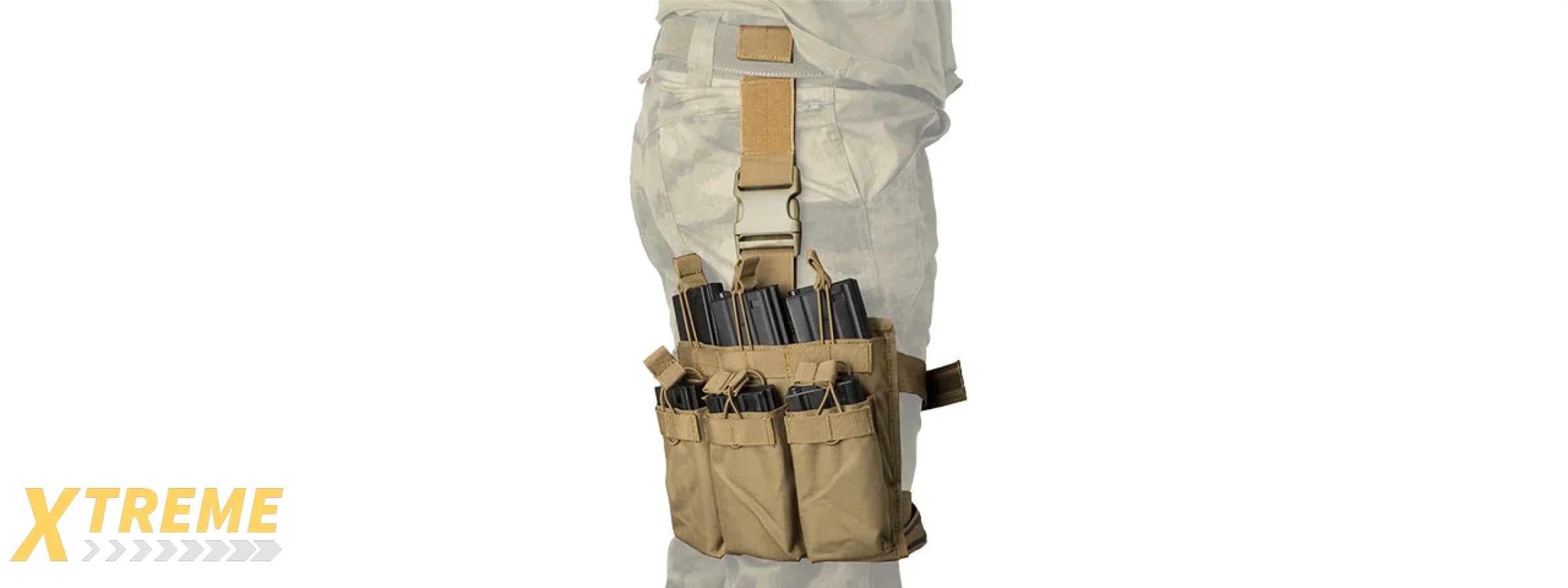 LANCER TACTICAL DROP LEG SIX M4/M16 MAGAZINE PANEL (TAN)
