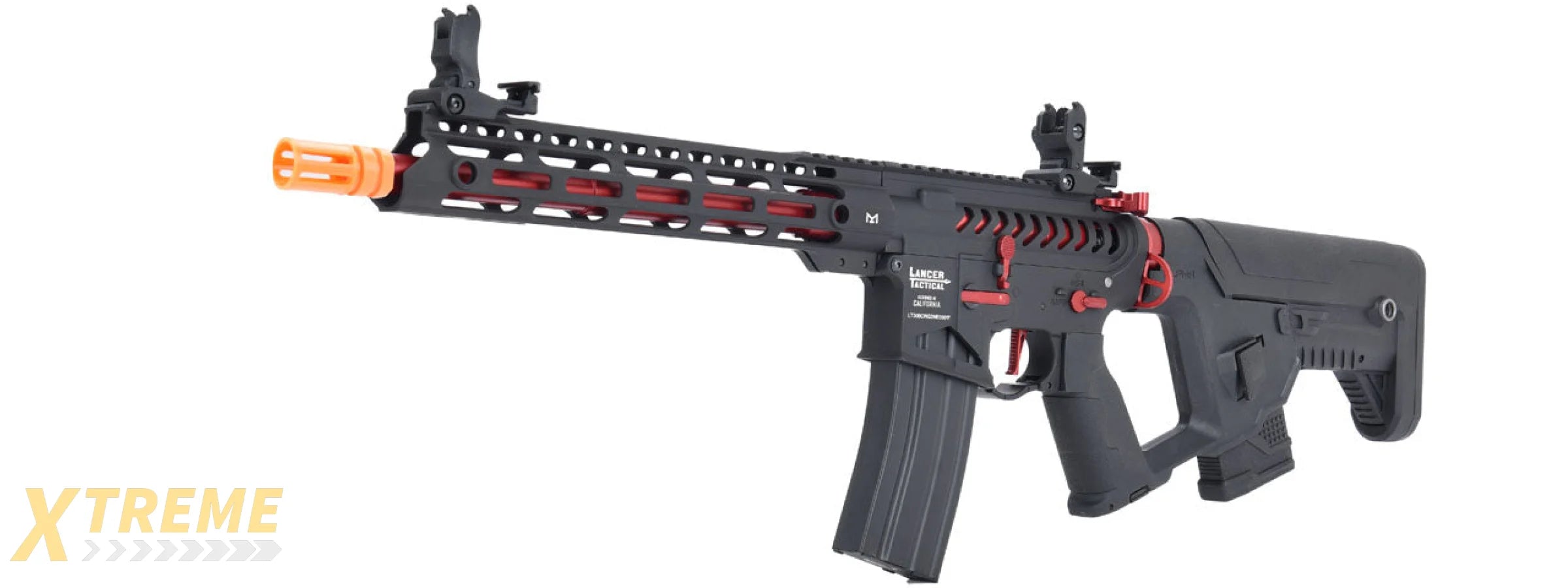 Lancer Tactical Enforcer BLACKBIRD Skeleton AEG w/ Alpha Stock HIGH FPS] (BLACK/RED)