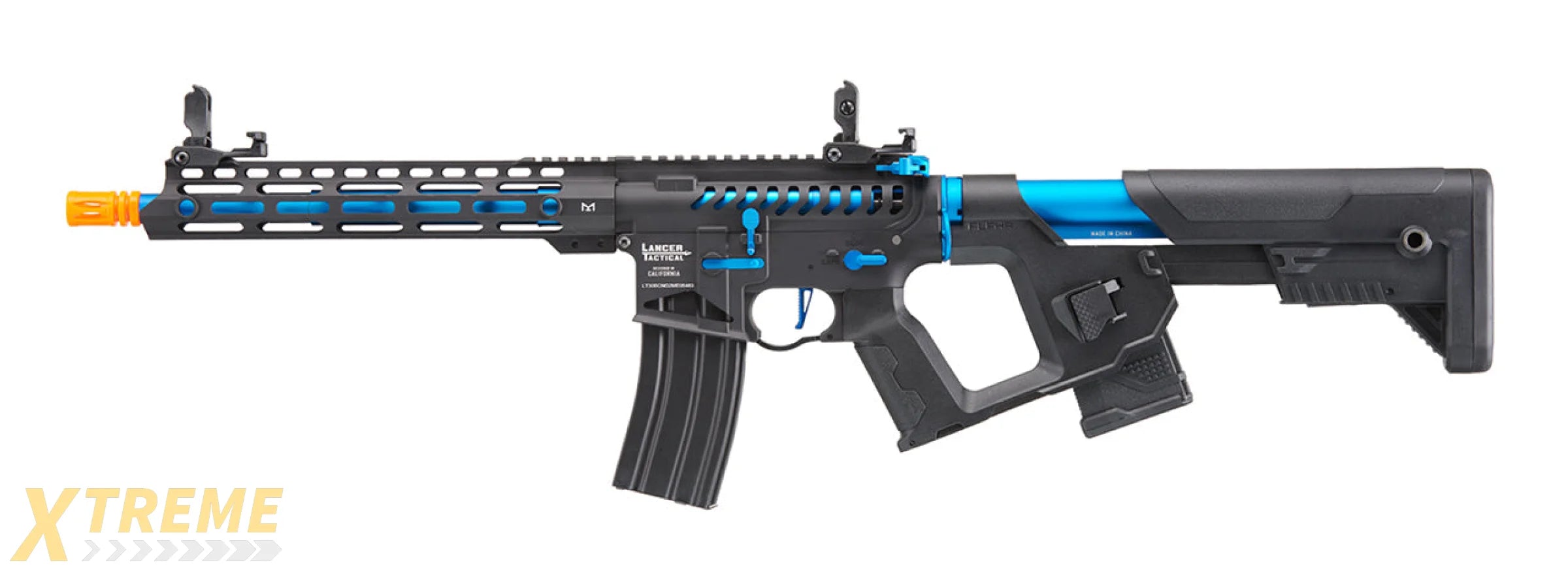 Lancer Tactical Enforcer BLACKBIRD Skeleton AEG w/ Alpha Stock HIGH FPS] (BLACK/BLUE)