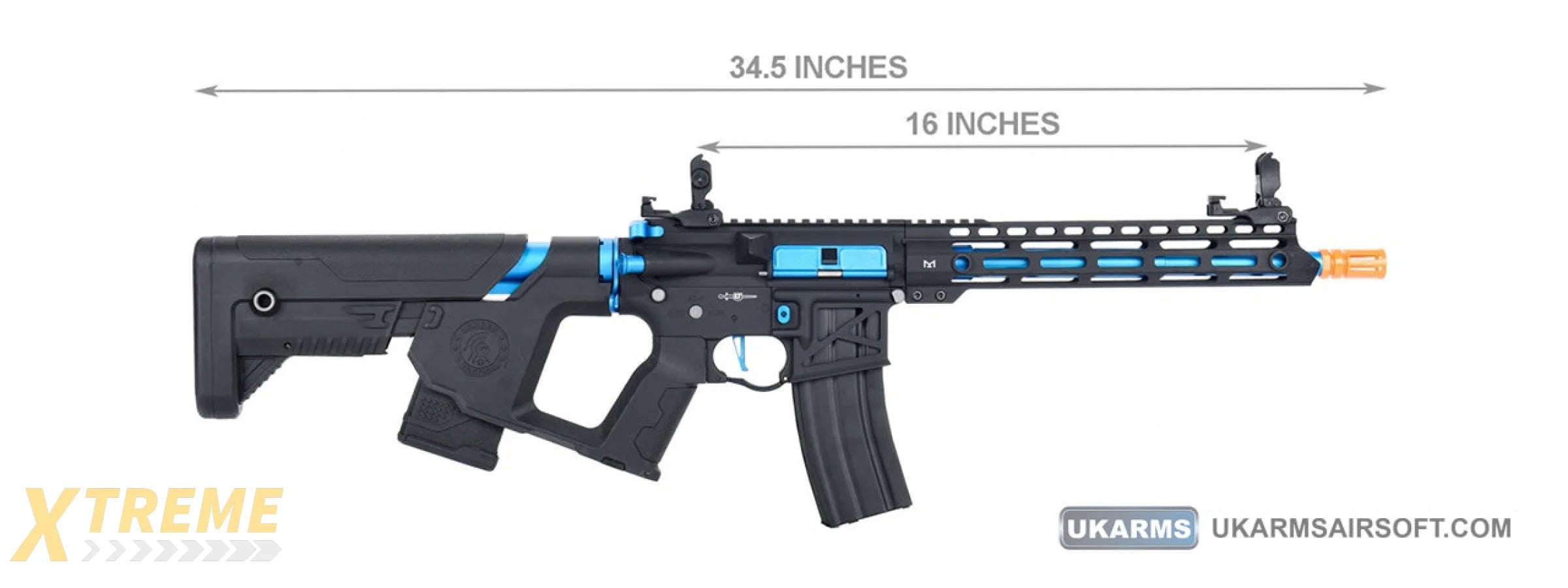 Lancer Tactical Enforcer BLACKBIRD Skeleton AEG w/ Alpha Stock LOW FPS] (BLACK/BLUE)