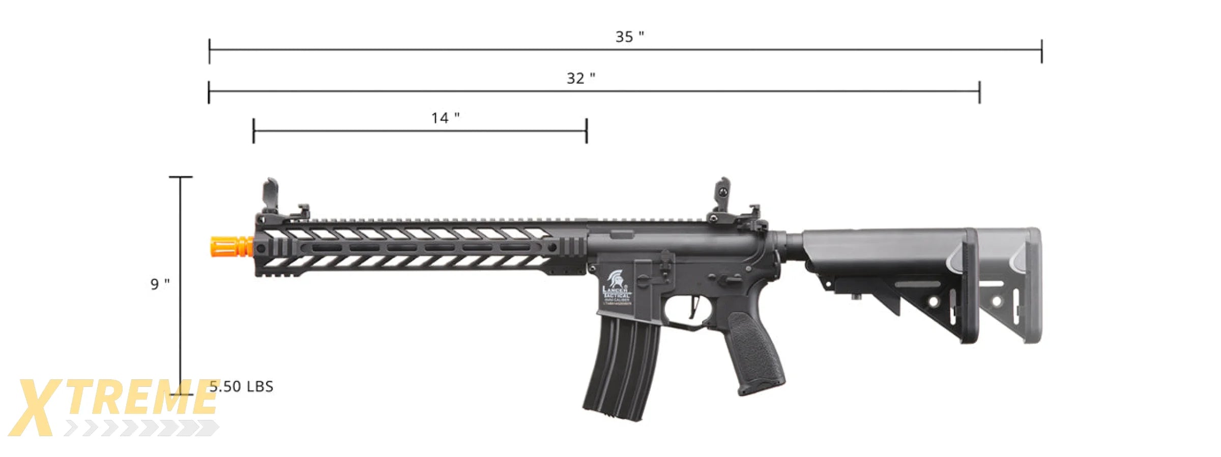 Lancer Tactical Enforcer Hybrid Gen 2 BATTLE HAWK 14 AEG HIGH FPS] (BLACK)