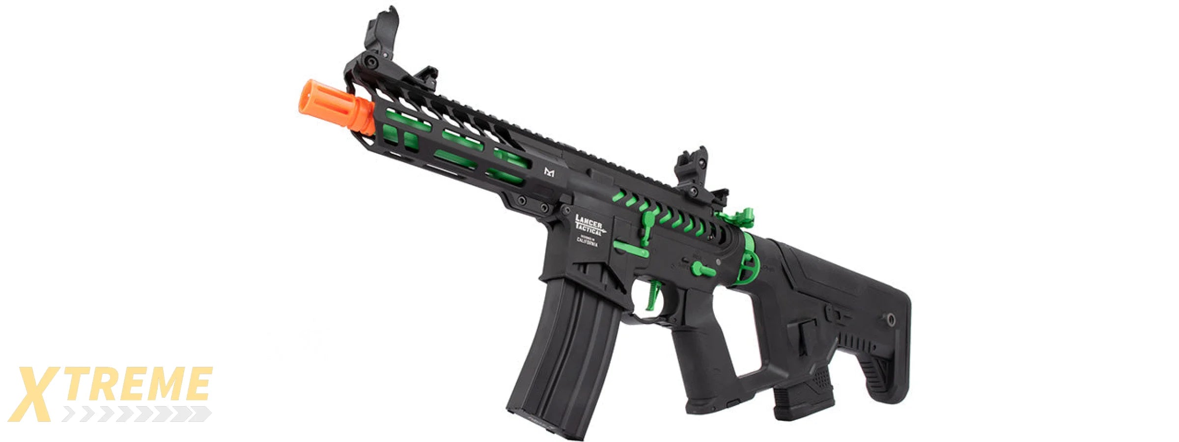 Lancer Tactical Enforcer NEEDLETAIL Skeleton AEG Low FPS] w/ Alpha Stock (BLACK/GREEN)