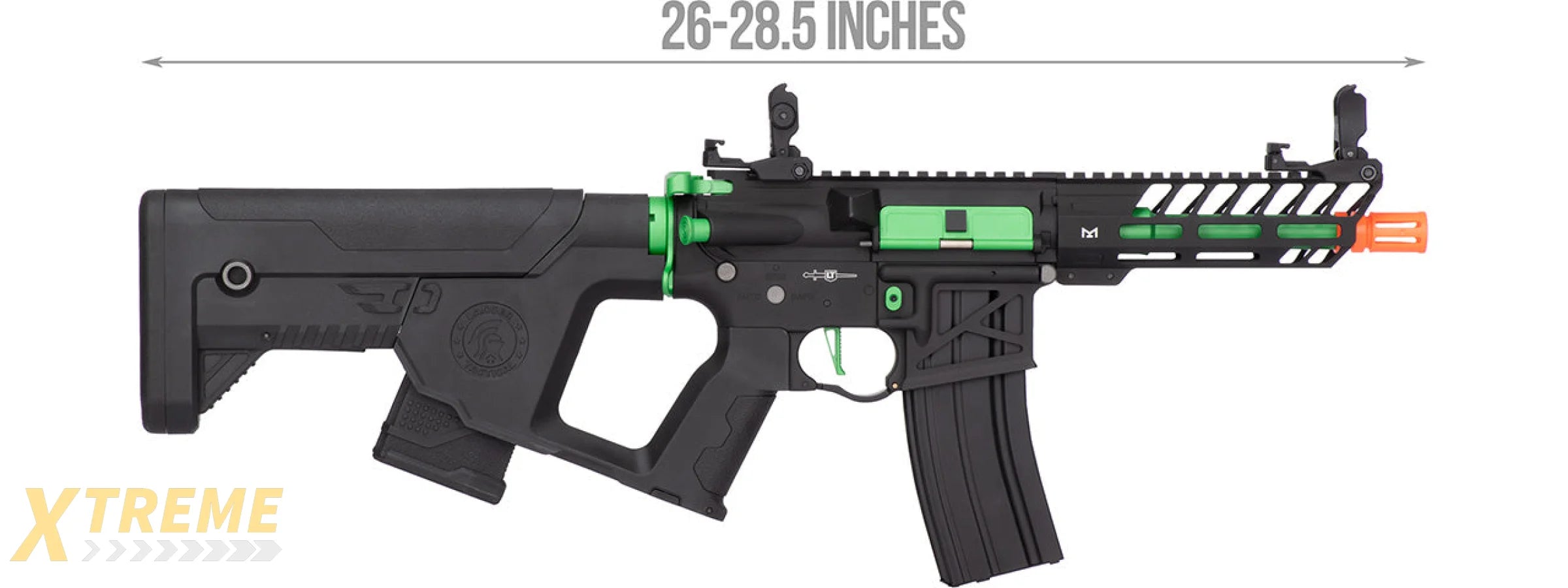 Lancer Tactical Enforcer NEEDLETAIL Skeleton AEG Low FPS] w/ Alpha Stock (BLACK/GREEN)