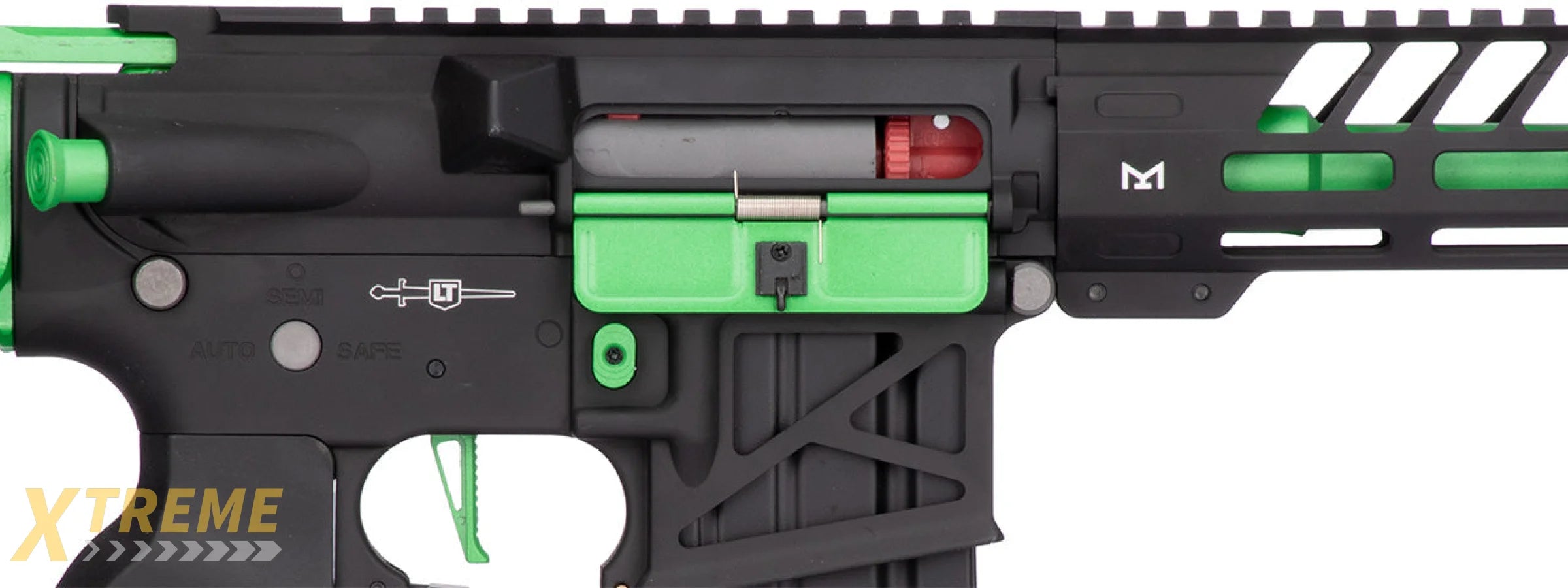 Lancer Tactical Enforcer NEEDLETAIL Skeleton AEG Low FPS] w/ Alpha Stock (BLACK/GREEN)