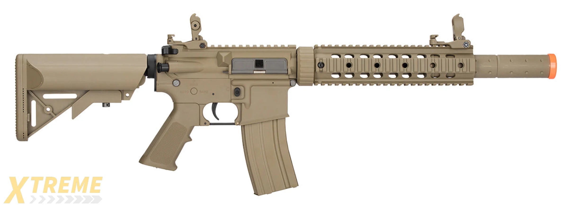 Lancer Tactical Gen 2 10" M4 SD Carbine Airsoft AEG Rifle with Mock Suppressor (Color: Tan)