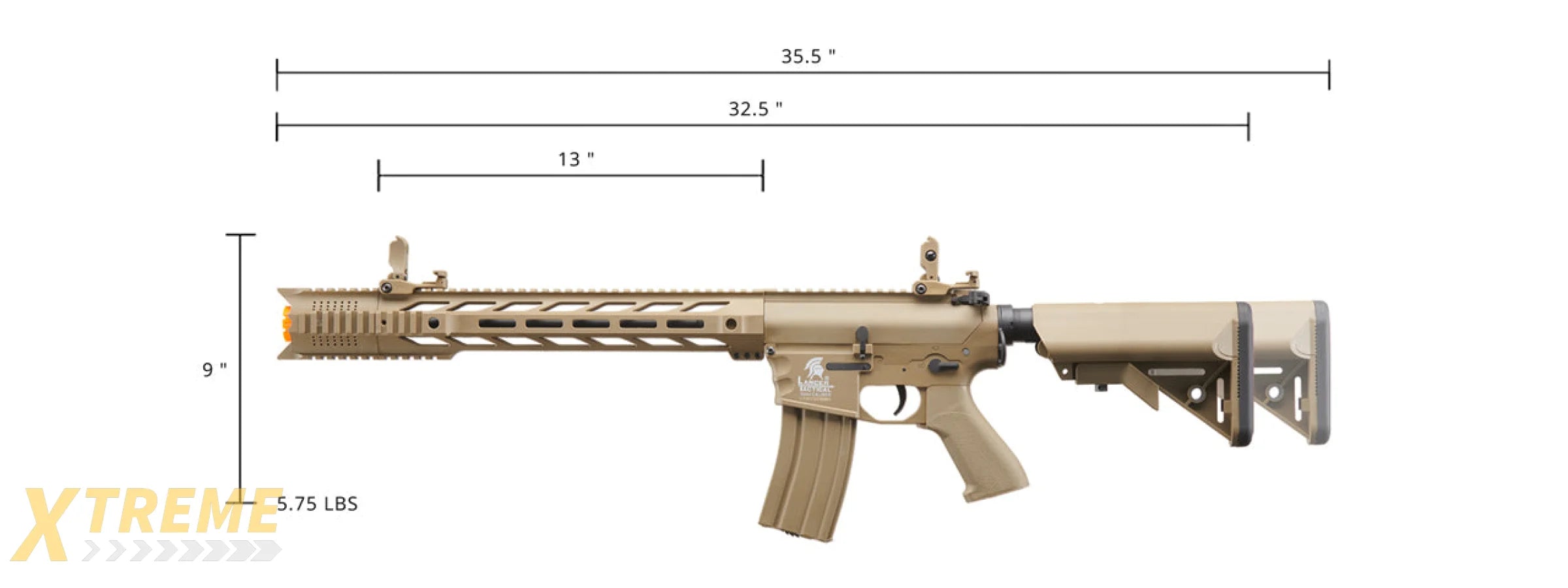 Lancer Tactical Gen 2 SPR Interceptor Airsoft AEG Rifle (Color: Tan)