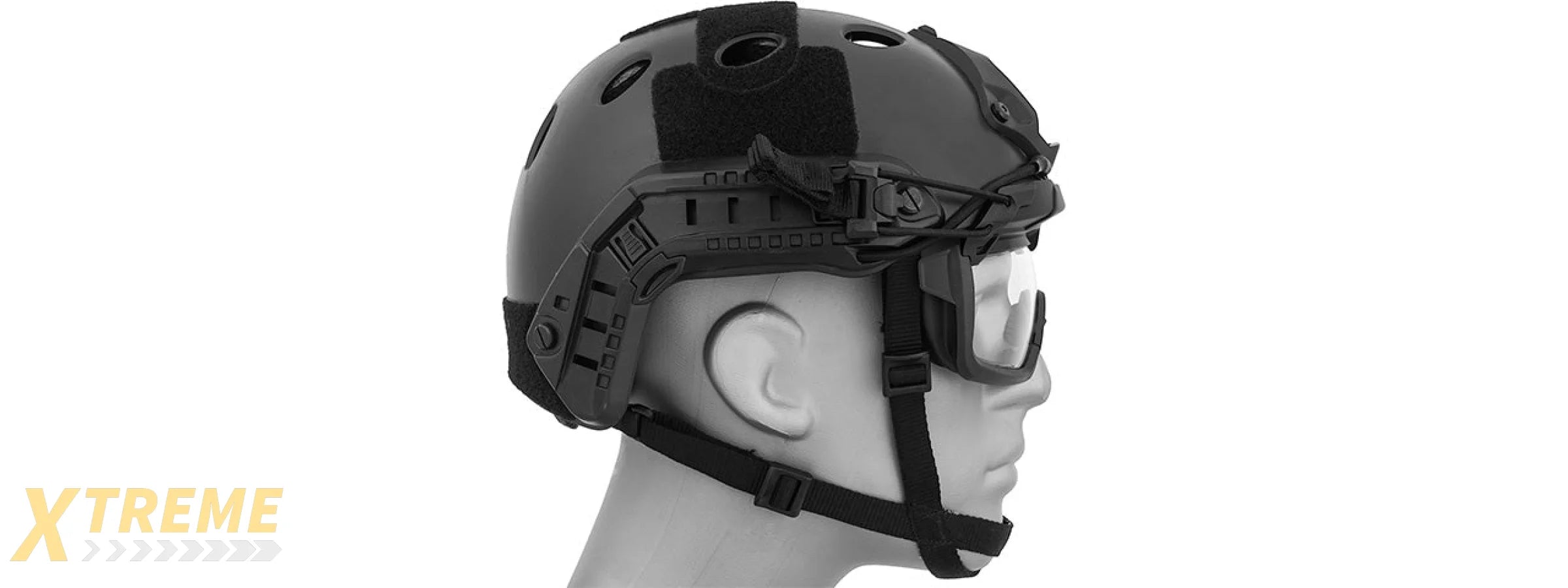 Lancer Tactical Helmet Safety Goggles [Clear Lens] (BLACK)