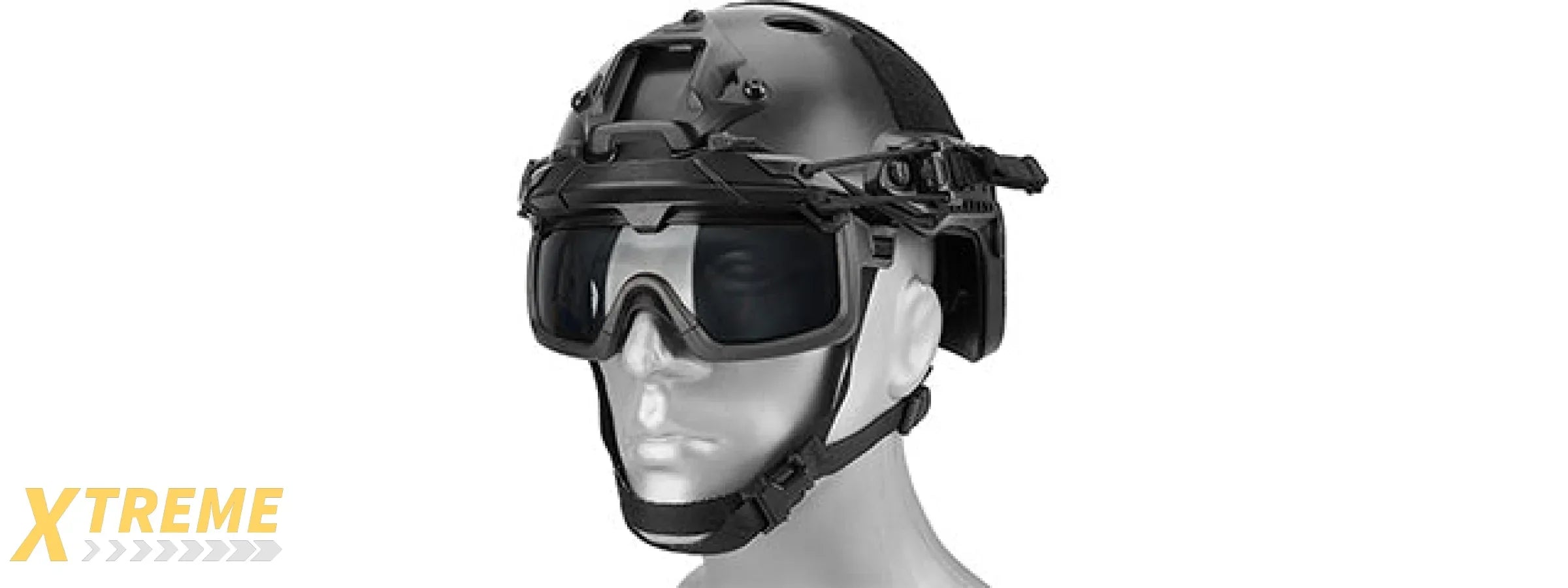Lancer Tactical Helmet Safety Goggles [Smoke Lens] (BLACK)