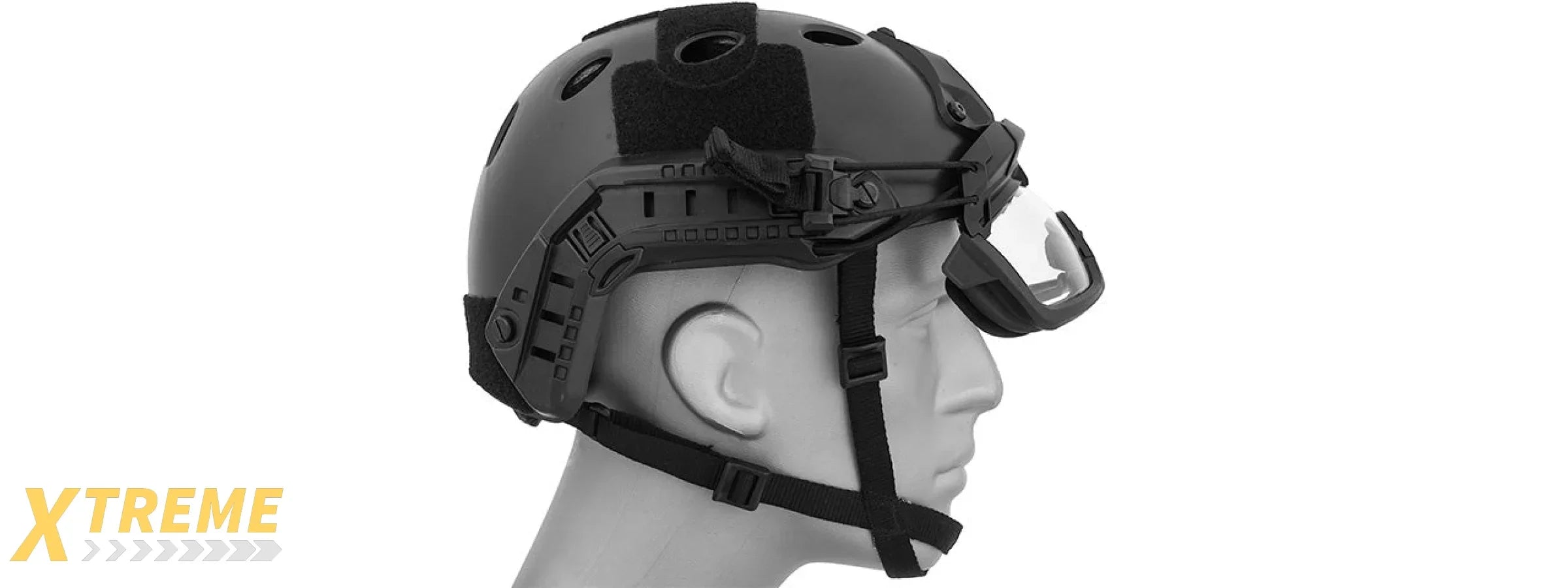 Lancer Tactical Helmet Safety Goggles [Clear Lens] (BLACK)