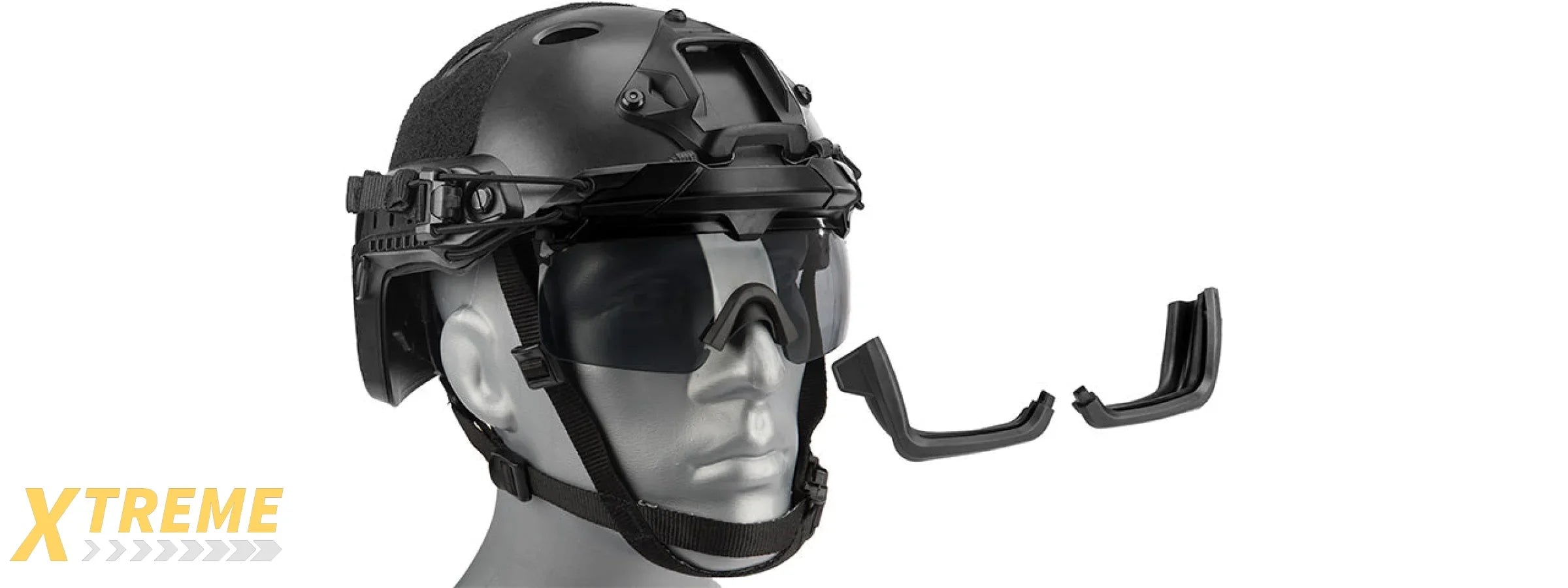 Lancer Tactical Helmet Safety Goggles [Smoke Lens] (BLACK)