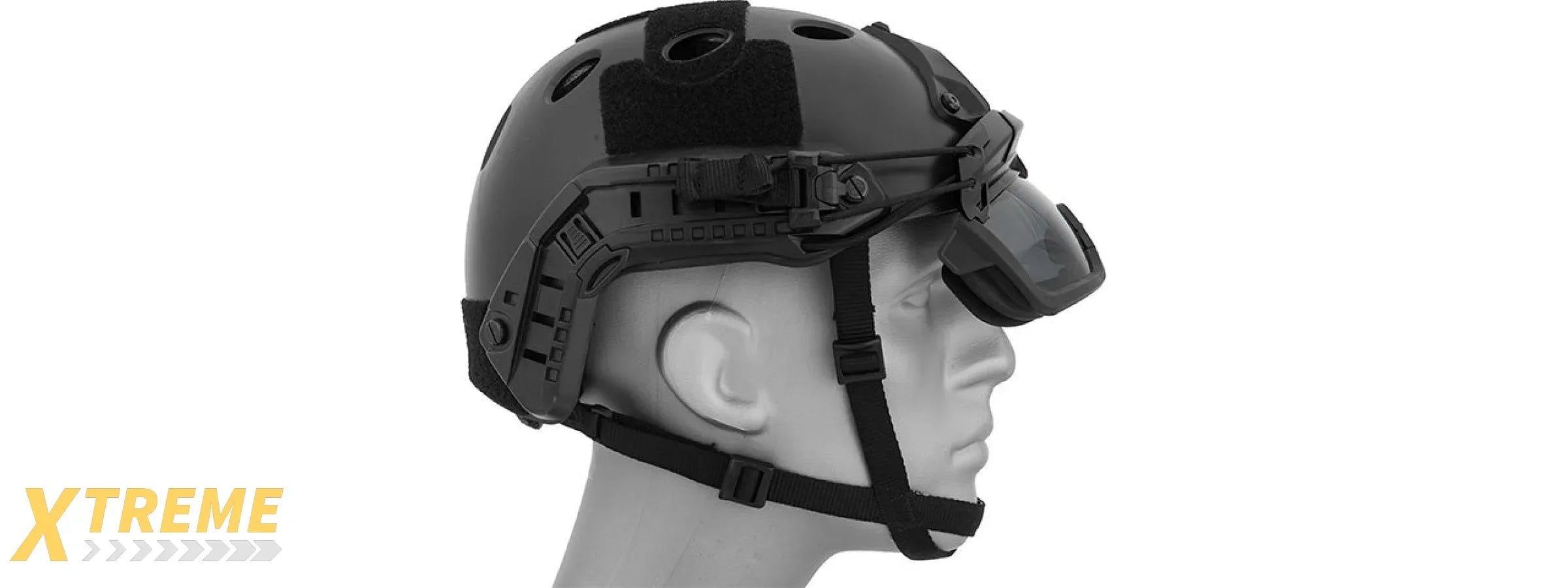 Lancer Tactical Helmet Safety Goggles [Smoke Lens] (BLACK)