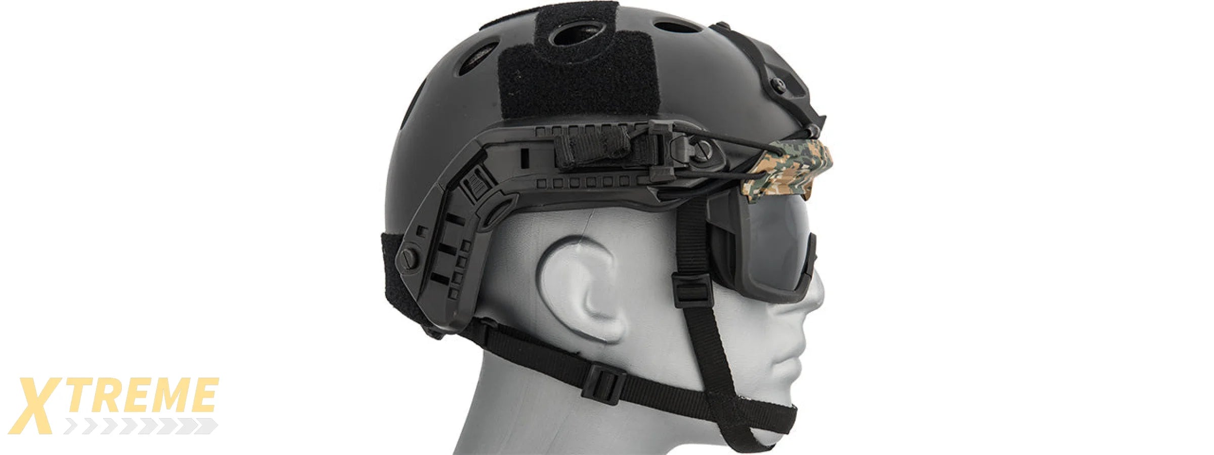 Lancer Tactical Helmet Safety Goggles [Smoke Lens] (DIGITAL WOODLAND)