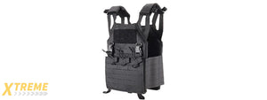 Lancer Tactical Laser Cut MOLLE Plate Carrier - (Black)